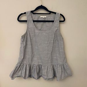 Beachlunchlounge blue white stripe tank. M